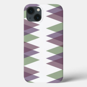 Mauve and green triangles Hoesje-Mate iPhone case