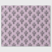 Mauve and Grey Antiek Fleur de Lis Paris Pattern Cadeaupapier (Vlak)