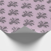 Mauve and Grey Antiek Fleur de Lis Paris Pattern Cadeaupapier (Hoek)