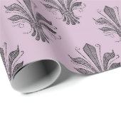 Mauve and Grey Antiek Fleur de Lis Paris Pattern Cadeaupapier (Rol Hoek)