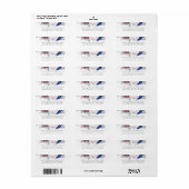 Mauve and Navy Blue Floral Wedding Label (Full Sheet)