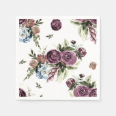 Mauve and Olive  Floral Napkins Servet (Voorkant)