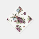 Mauve and Olive  Floral Napkins Servet (Hoek)