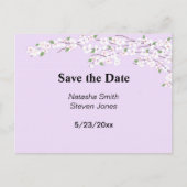 Mauve and White Blossom Save the Date Aankondigingskaart (Voorkant)
