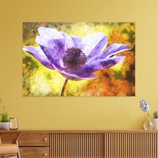 Mauve annemonventilator Acrylverf Canvas Afdruk (Insitu (Woonkamer))