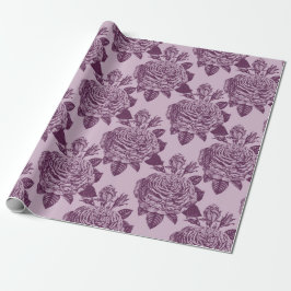 Mauve Antiek Roos Patroon Cadeaupapier