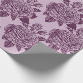 Mauve Antiek Roos Patroon Cadeaupapier (Hoek)