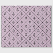 Mauve Antiek sierlijke Roos Patroon Cadeaupapier (Vlak)