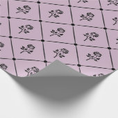 Mauve Antiek sierlijke Roos Patroon Cadeaupapier (Hoek)