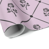 Mauve Antiek sierlijke Roos Patroon Cadeaupapier (Rol Hoek)