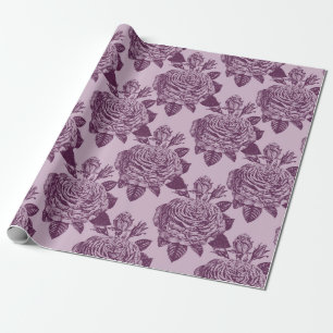 Mauve Antieke Roos Patroon Cadeaupapier