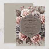 Mauve Antique Bloom Bruiloft Kaart (Voorkant / Achterkant)