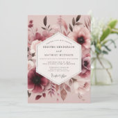 Mauve Aquarel Anemoon Bruiloft Kaart (Staand voorkant)