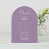 Mauve Arch Wedding Drinks Menu Card Kaart (Staand voorkant)