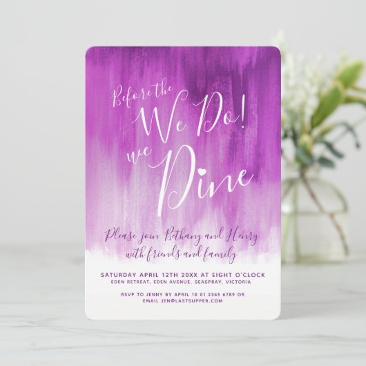 Mauve art rehearings diner voor we een uitnodiging (Staand voorkant)