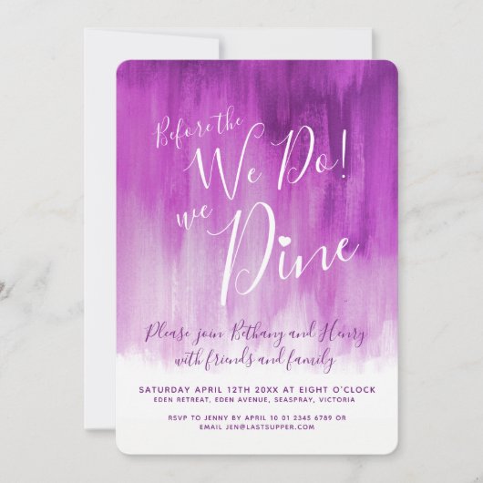 Mauve art rehearings diner voor we een uitnodiging (Voorkant)