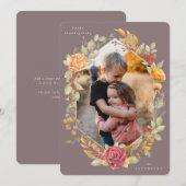 Mauve Autumnal Florals Thanksgiving fotokaart Feestdagenkaart (Voorkant / Achterkant)