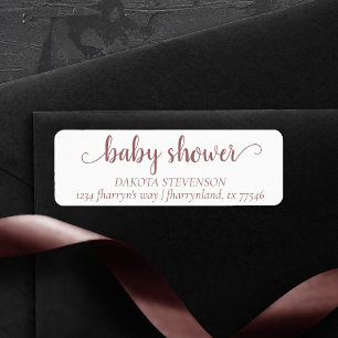 Mauve Baby shower Stustroze retouradres Etiket