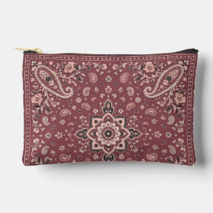 Mauve Bandana Paisley Kleine Ritssluiting Zak Etui