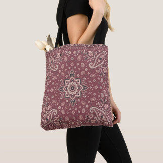 Mauve Bandana Paisley Tote Tas | Dagelijkse Meenee
