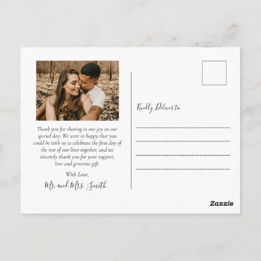 Mauve Bedankt Foto Collage Weddenschap Hartelijk d Briefkaart (Achterkant)