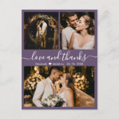 Mauve Bedankt Foto Collage Weddenschap Hartelijk d Briefkaart (Voorkant)