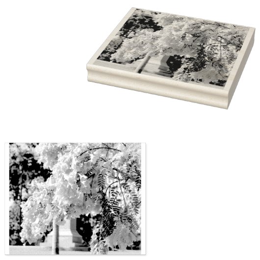 Mauve Bell Tree Rubberstempel (Gestempeld)