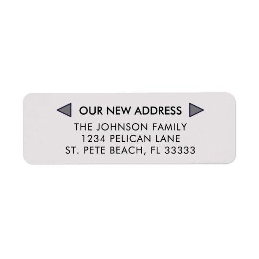 Mauve Bewegende aankondiging Nieuw adres Etiket (Voorkant)