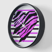 Mauve & Black Loveheart Design Vierkante wandklok (Hoek)