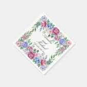 Mauve Blauwe Pioenen Bloemenbruiloft Servet (Hoek)