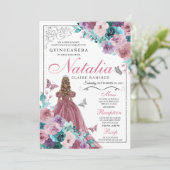 Mauve & Blauwgroen Oceaan Sunset Princess Quincean Kaart (Staand voorkant)