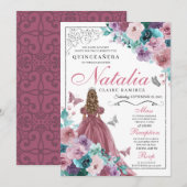 Mauve & Blauwgroen Oceaan Sunset Princess Quincean Kaart (Voorkant / Achterkant)