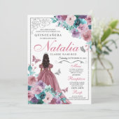 Mauve & Blauwgroen Oceaan Sunset Princess Quincean Kaart (Staand voorkant)
