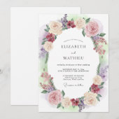 Mauve Bleke Blush Krans Bruiloft Kaart (Voorkant / Achterkant)