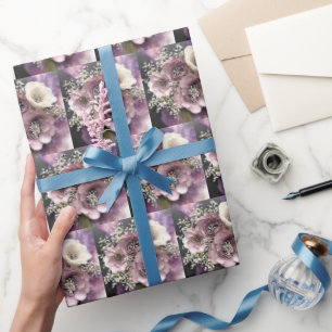 Mauve Bloemboeket met Baby's Breath Cadeaupapier