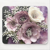 Mauve Bloemboeket met Baby's Breath Muismat (Voorkant)