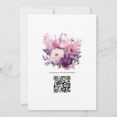 Mauve Bloemen Bruiloft Kaart (Achterkant)