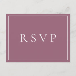 Mauve Bloemen Bruiloft RSVP Nummerverzoek Uitnodiging Briefkaart