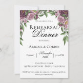 Mauve Bloemen repetitie diner uitnodiging (Voorkant)