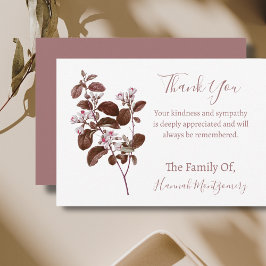  Mauve Bloemen Sympathie Dank u kaarten Notitiekaartje