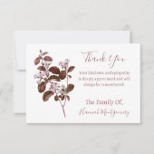  Mauve Bloemen Sympathie Dank u kaarten Notitiekaartje (Voorkant)