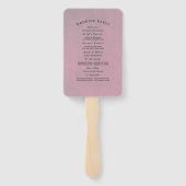 Mauve bloemenbruiloft handwaaier (Achterkant)