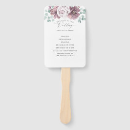 Mauve bloemenbruiloft handwaaier