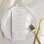 Mauve Bloemenbruiloft Menu