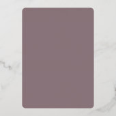 Mauve Bloemige Doop Folie Uitnodiging (Achterkant)
