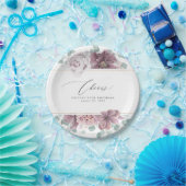 Mauve Bloemige Elegante Botanische Papieren Bordje (Feest)