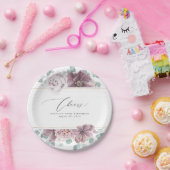 Mauve Bloemige Elegante Botanische Papieren Bordje (Feest)