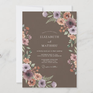 Mauve Bloemige Ethische Trouw Kaart