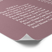 Mauve Bloemige Groene Huwelijksstoelindeling Poster (Hoek)