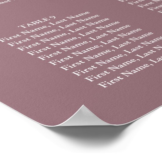 Mauve Bloemige Groene Huwelijksstoelindeling Poster (Hoek)